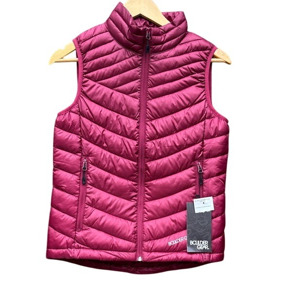 Boulder Gear Big Girls SZ Large D-Lite Puffy Vest Quilted in Cranberry NWT - Picture 1 of 15